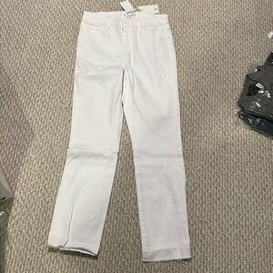 Good American good legs white jeans-straight legs raw hem